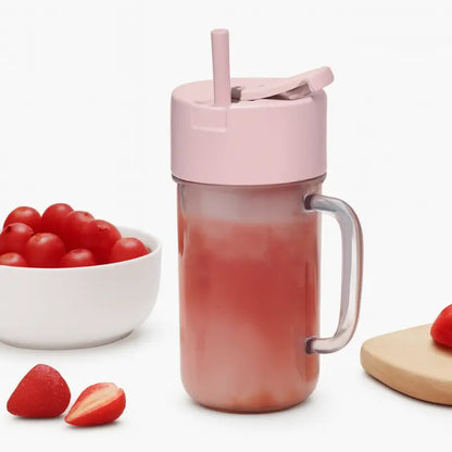 Portable Crusher Juicer With Handle & Straw, USB Rechargeable 6 Blades (420 ML)