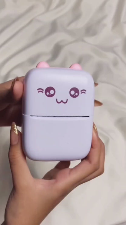 Pocket Mini Printer, Mobile Phone Bluetooth Connection Wireless Mini Thermal Printer with Android or iOS APP for Pictures, Portable Smart Printer,Contains 1 Rolls Thermal Paper