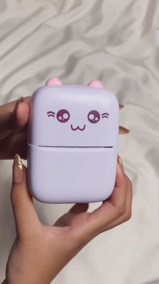 Pocket Mini Printer, Mobile Phone Bluetooth Connection Wireless Mini Thermal Printer with Android or iOS APP for Pictures, Portable Smart Printer,Contains 1 Rolls Thermal Paper